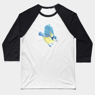 Great Tit (Paridae) flying Baseball T-Shirt